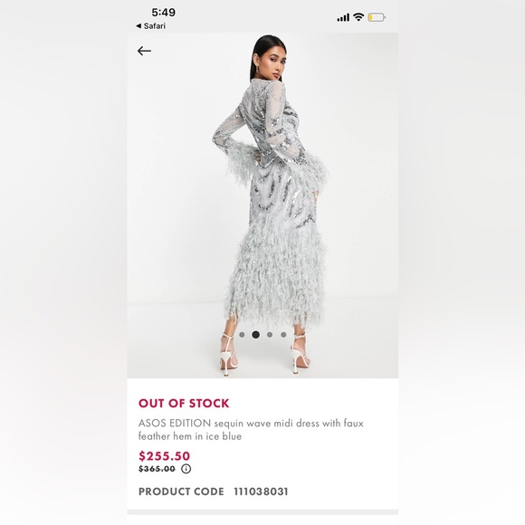 ASOS Blue Dress Size 0 - Picture 2 of 8